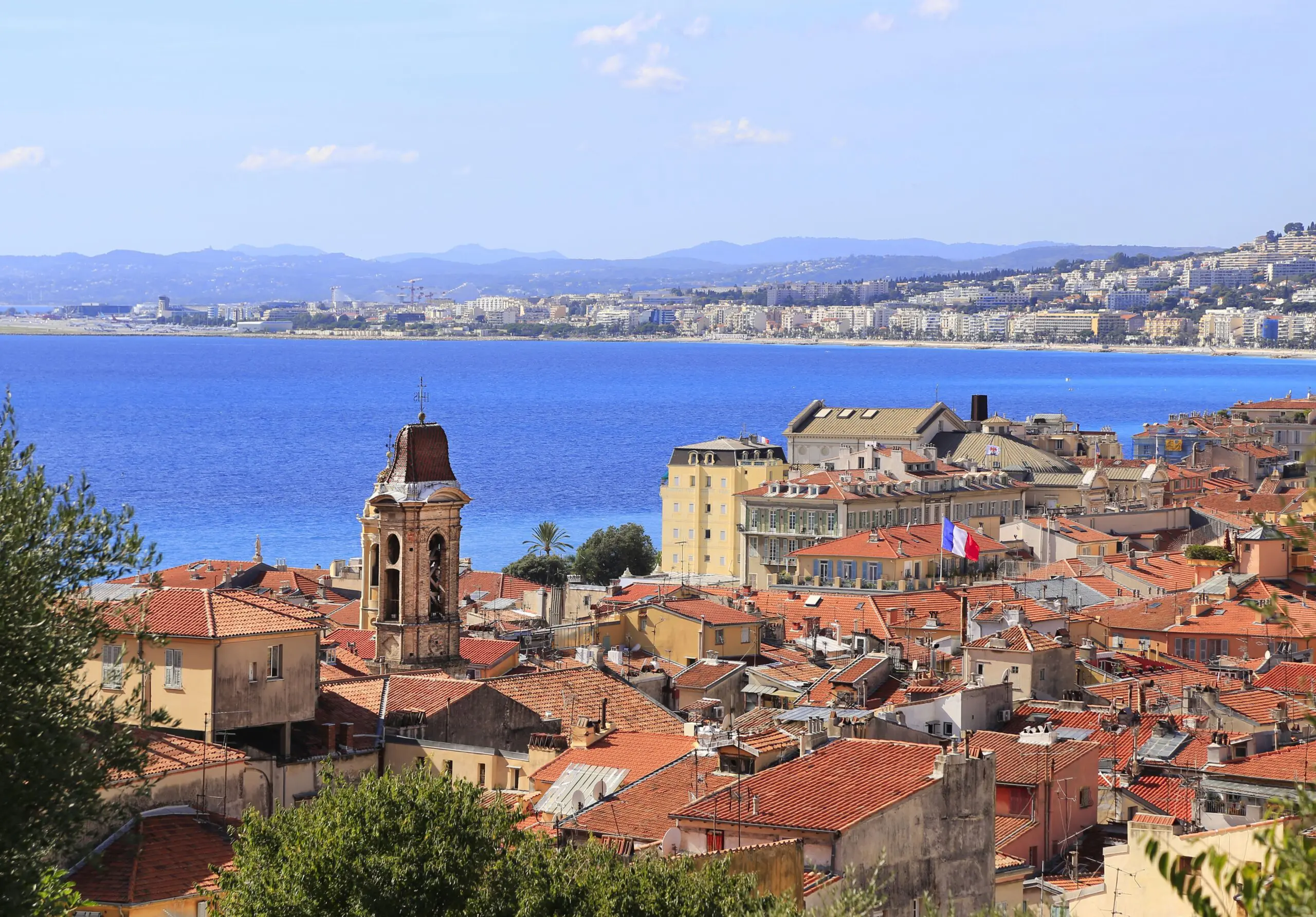 Panoramic view of Nice on the French Riviera, one of the best places to retire in France